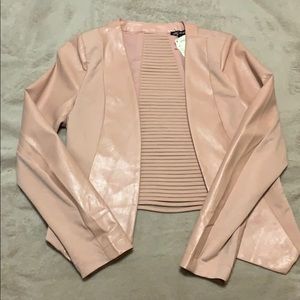 Pink leather blazer